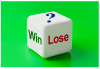 Dice with win lose question mark